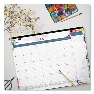 Blueline® Spring Monthly Academic Desk Pad Calendar, Flora Artwork, 22 X 17, Black Binding, 18-month (july To Dec): 2021 To 2022 freeshipping - TVN Wholesale